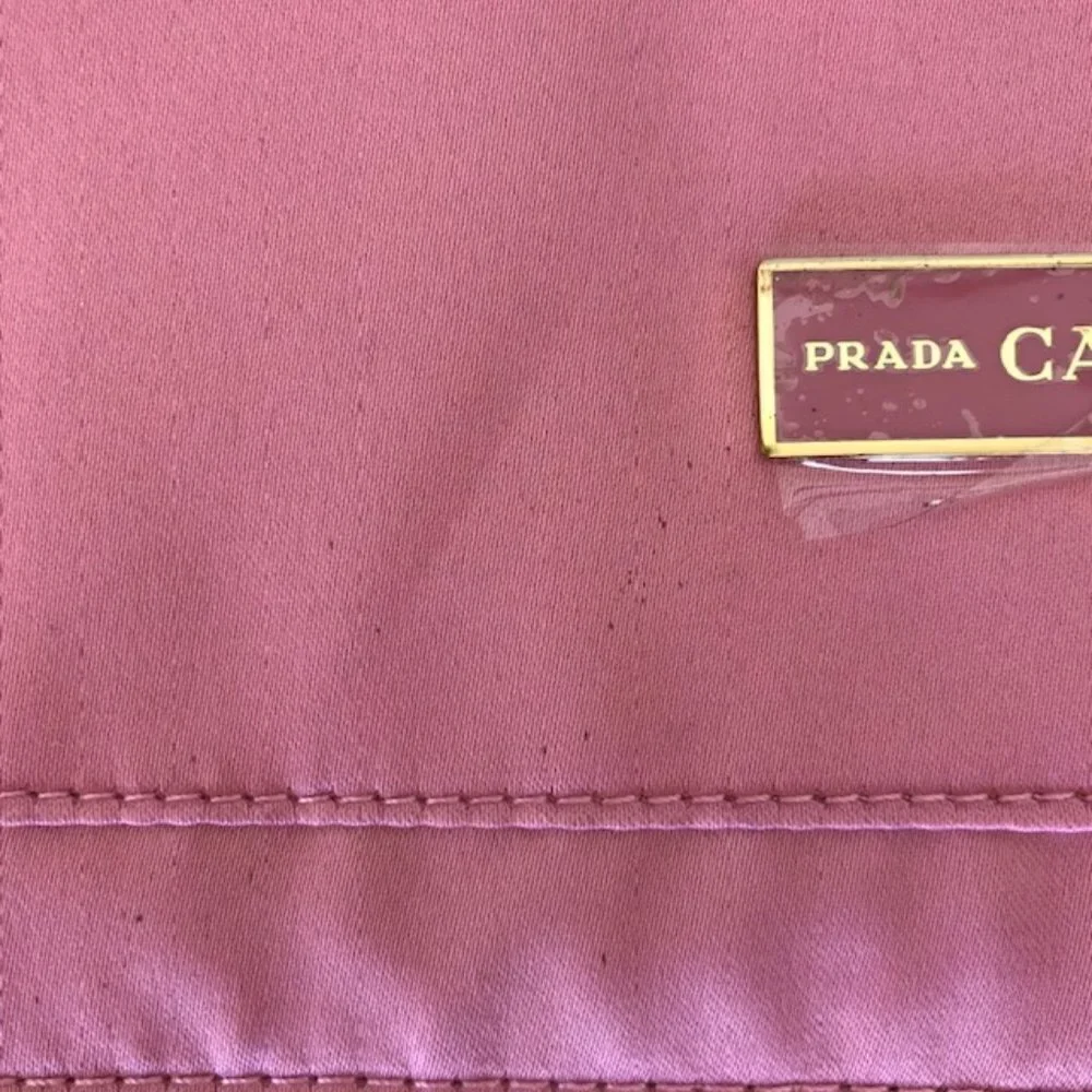 PRADA CANDY Set of Cosmetic Bags Pink Fabric Zip Top Rectangular NWOT